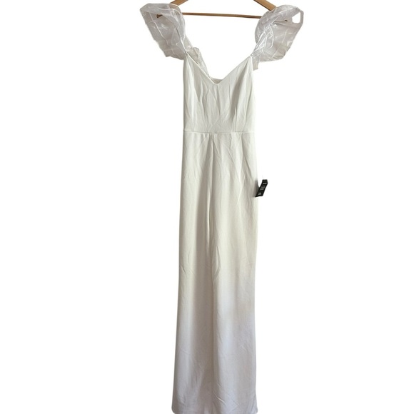 Lulu's Luxe Position White Ruffled Wide-Leg Jumpsuit Size XS NWT - Picture 5 of 17